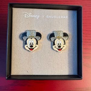 Disney x Baublebar Mickey Mouse Happy New Year Earrings.